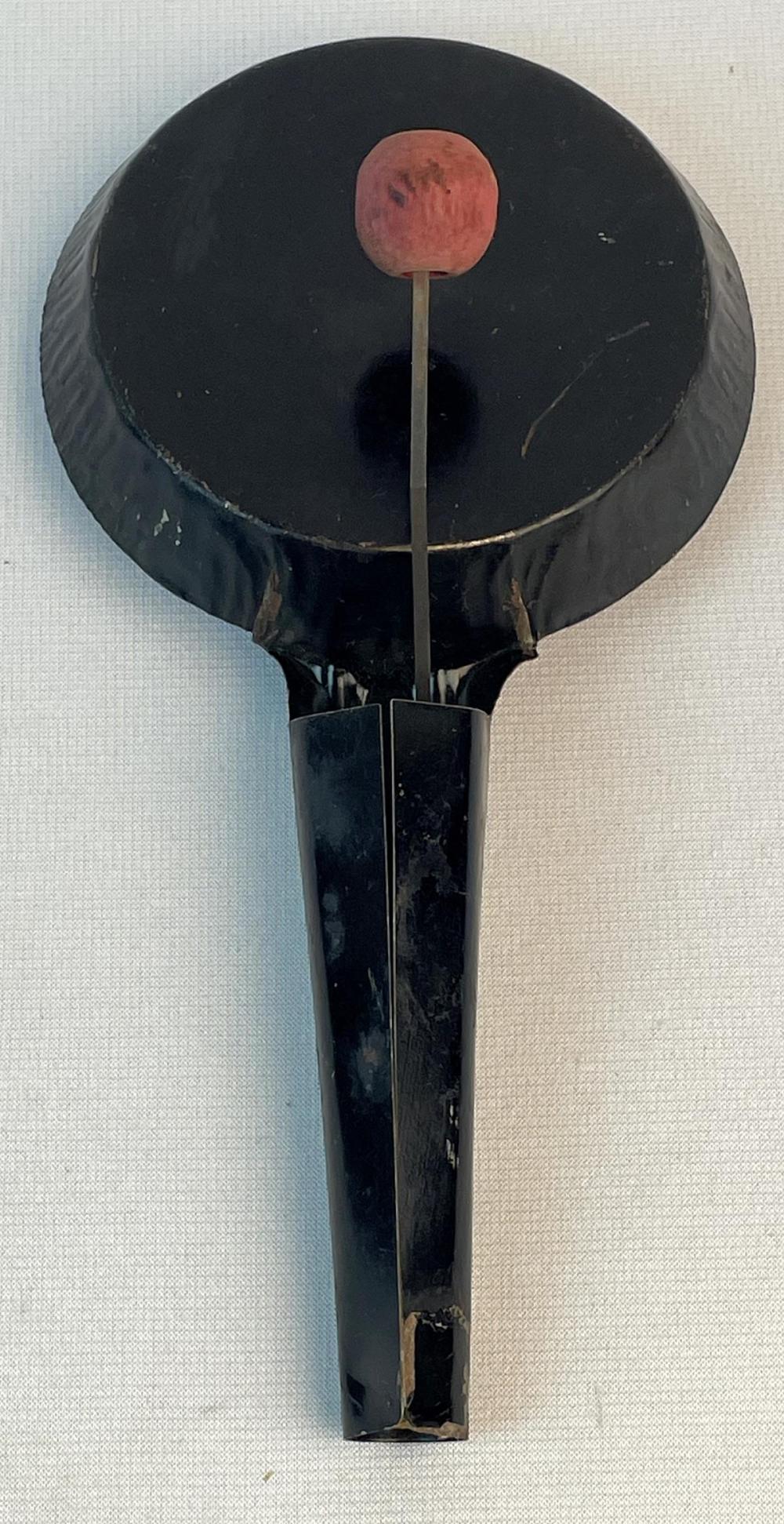 Antique 1920'S Jack-O-Lantern Face Tin And Paper Face Halloween Noisemaker