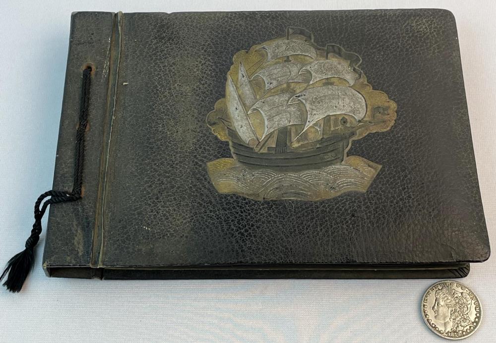 RARE Vintage 1940's Japanese Photo Album w/ 91 Photos (Military School, Swimming, Etc..)