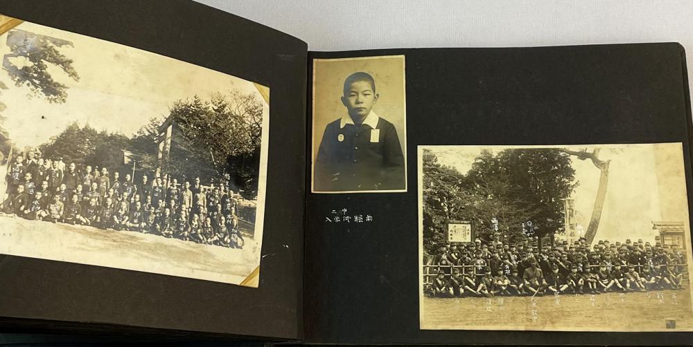 RARE Vintage 1940's Japanese Photo Album w/ 91 Photos (Military School, Swimming, Etc..)