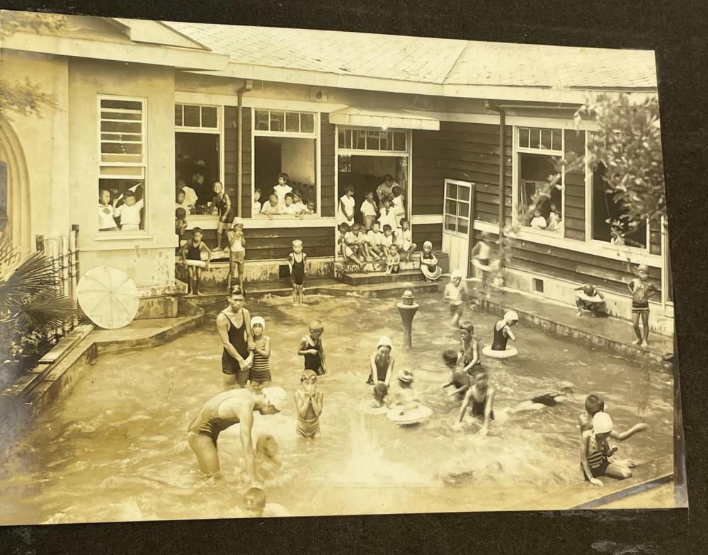 RARE Vintage 1940's Japanese Photo Album w/ 91 Photos (Military School, Swimming, Etc..)