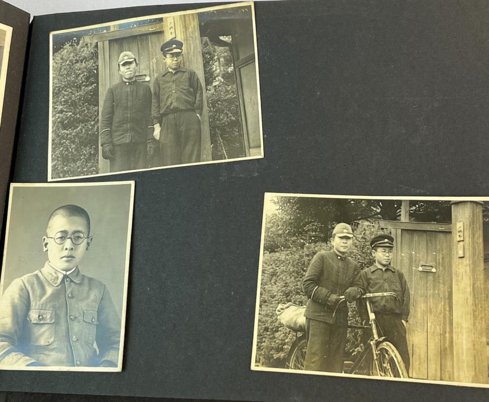 RARE Vintage 1940's Japanese Photo Album w/ 91 Photos (Military School, Swimming, Etc..)