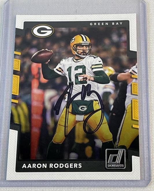 SIGNED 2017 Panini Donruss No. 251 Aaron Rodgers Green Bay Packers Panini No. 251 Football Card w/ COA