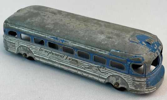 Vintage 1950's Tootsie Toy Die-Cast Greyhound Lines Bus 6" Long